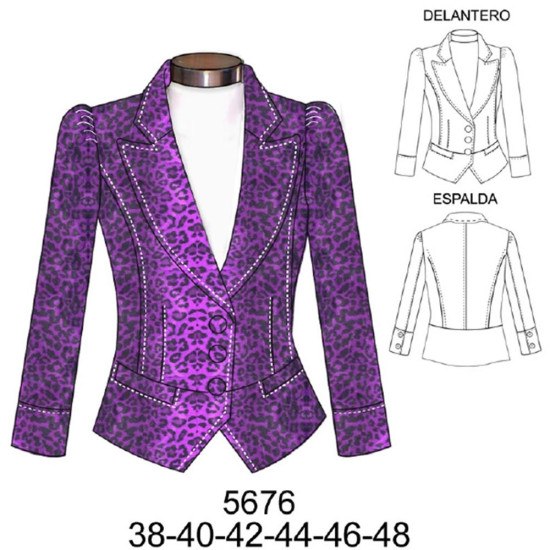 Molde de Blazer con corte en cintura | 5676 Molde de Blazer con corte en cintura | 5676