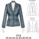 Molde de Blazer corte princesa con cortes para aplicación (cuero o | 5709