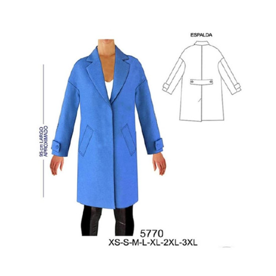 Molde de Abrigo recto manga tipo kimono | 5770 Molde de Abrigo recto manga tipo kimono | 5770