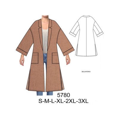 Molde de Abrigo estilo kimono | 5780