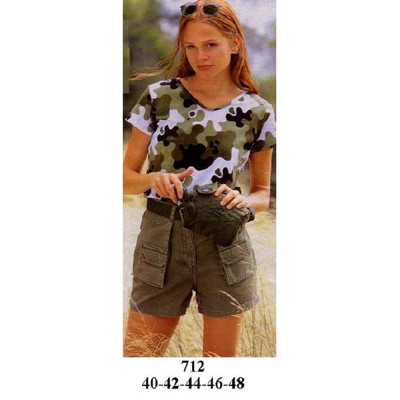Molde de Short dama estilo militar | 712 Molde de Short dama estilo militar | 712