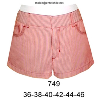 Molde de Short corte jeans a la cadera | 749