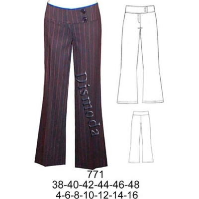 Molde de Pantalón pretina ancha a la cadera basta ( 28 cm | 771
