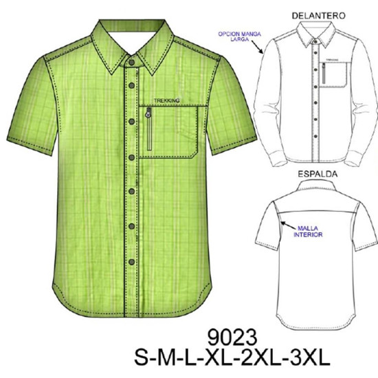 Molde de Camisa hombre con bolsillo | 9023 Molde de Camisa hombre con bolsillo | 9023