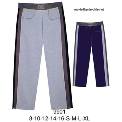 Molde de Pantalón deportivo hombre con franjas ancho | 9901