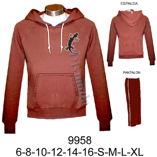 Molde de Sudadera manga raglan corto con gorro, puño y pretina | 9958 Molde de Sudadera manga raglan corto con gorro, puño y pretina | 9958