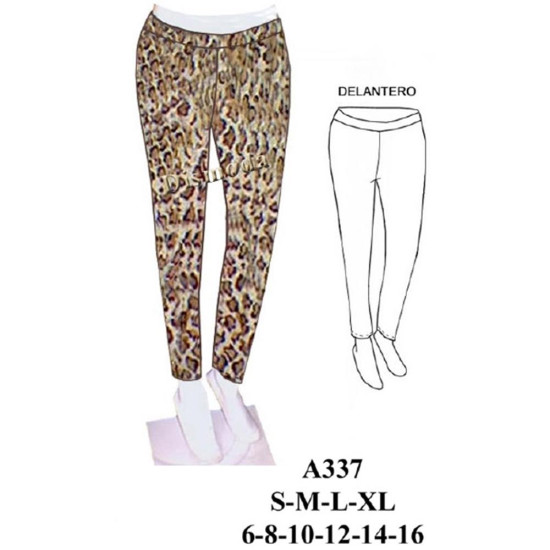 Molde de Leggins largos con pretina sin costura al costado | A337
