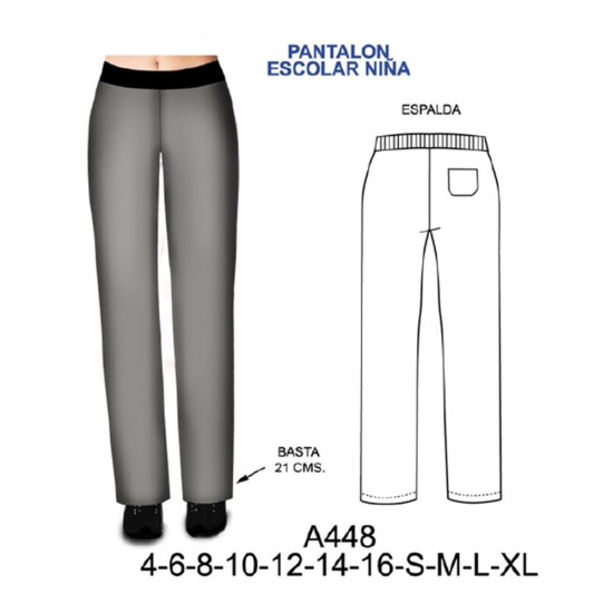 Molde de Pantalón de colegio | A448 Molde de Pantalón de colegio | A448