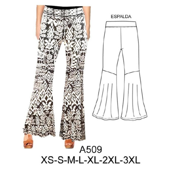 Molde de Leggins tiro cintura con corte en rodilla, basta evase | A509 Molde de Leggins tiro cintura con corte en rodilla, basta evase | A509