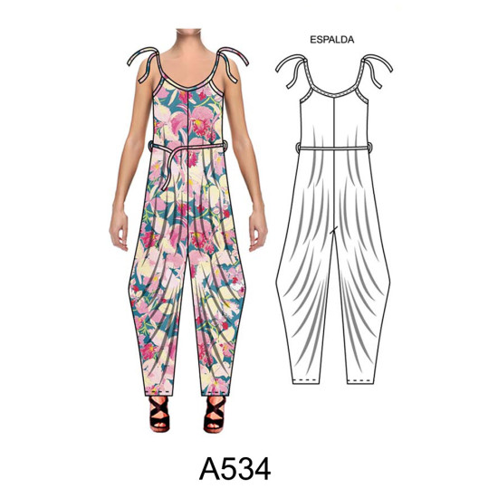 Molde de Jumpsuit bombacho | A534