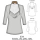 Molde de Camiseta manga ¾ cuello cruzado con canesú sobre delantero | E11 Molde de Camiseta manga ¾ cuello cruzado con canesú sobre delantero | E11