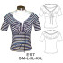 Molde de Camiseta con corte bajo busto y fruncido en escote | E117