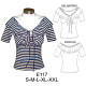 Molde de Camiseta con corte bajo busto y fruncido en escote | E117