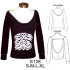Molde de Camiseta manga raglan escotada en espalda | E128