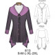 Molde de Chaqueta lycra cuello grande con aplicaciones en malla | E13