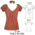 Molde de Camiseta raglan con pinza en delantero | E134