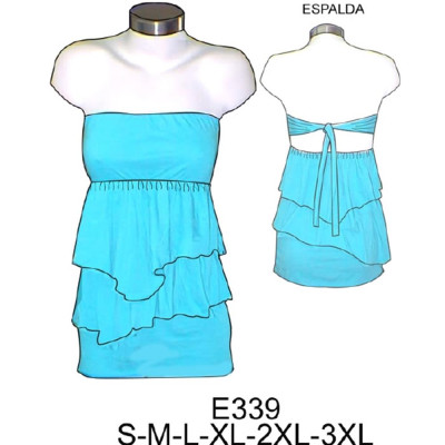 Molde de Camiseta, capas strapless con amarra en espalda | E339 Molde de Camiseta, capas strapless con amarra en espalda | E339