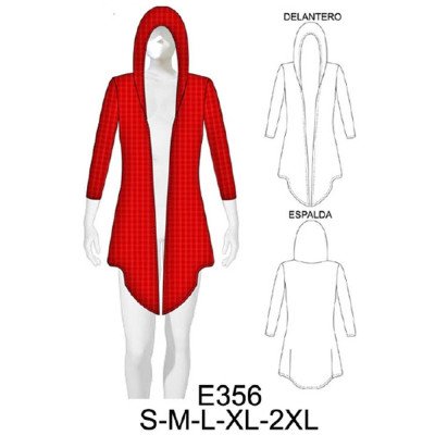 Molde de Abrigo manga ¾ con gorro | E356