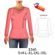 Molde de Camiseta corte en cintura con drapeado en escote | E545
