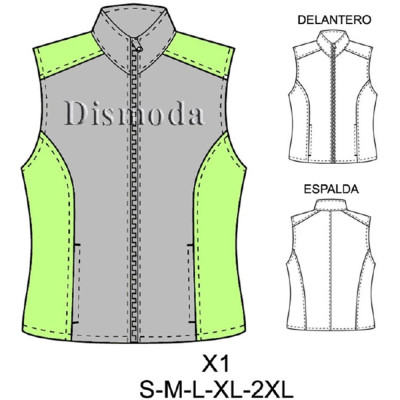 Molde de Sudadera polar sin mangas corte princesa | X1