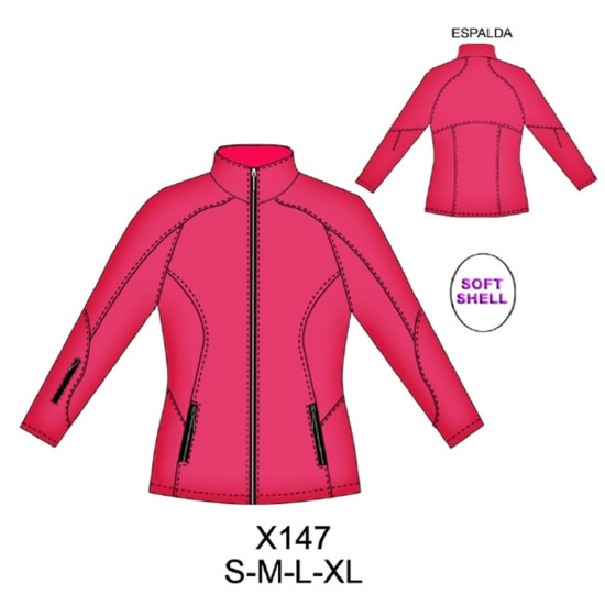 Molde de Chaqueta soft shell mujer corte anatómico | X147