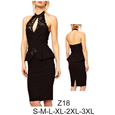 Molde de Vestido con corte en cintura, con cuello, sin espalda, con faldón | Z18