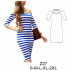 Molde de Vestido recto, escote bote, manga raglan 3/4 | Z27