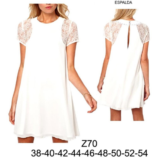 Molde de Vestido con encaje en hombros y mangas, ruedo evase | Z70 Molde de Vestido con encaje en hombros y mangas, ruedo evase | Z70