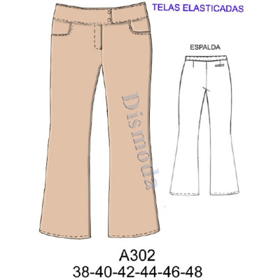 Molde de Pantalón con bolsillo, pretina pasada | A302