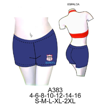 Molde de Leggins short lycra niña de colegio | A383 Molde de Leggins short lycra niña de colegio | A383