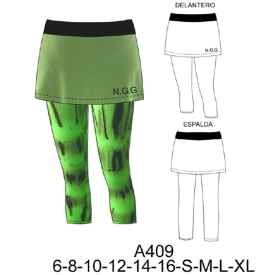 Molde de Leggins con mini juvenil | A409 Molde de Leggins con mini juvenil | A409