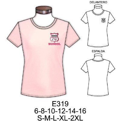 Molde de Camiseta polo mujer de colegio | E319 Molde de Camiseta polo mujer de colegio | E319