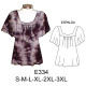 Molde de Camiseta dama media manga con pliegues en delantero y espalda | E334 Molde de Camiseta dama media manga con pliegues en delantero y espalda | E334