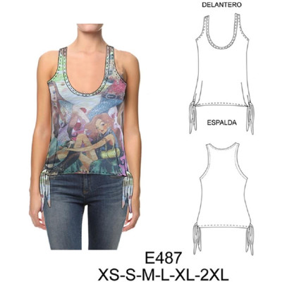 Molde de Camiseta con amarras lateral | E487