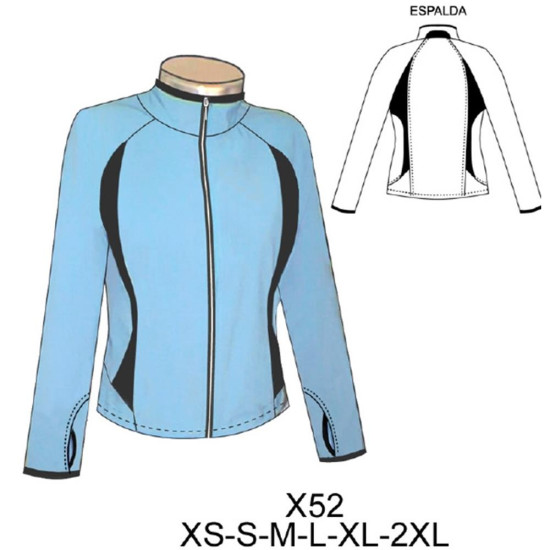 Molde de Chaqueta deportiva manga raglan | X52 Molde de Chaqueta deportiva manga raglan | X52