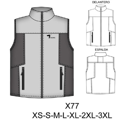 Molde de Chaleco polar sin mangas | X77