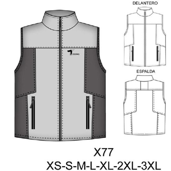 Molde de Chaleco polar sin mangas | X77 Molde de Chaleco polar sin mangas | X77