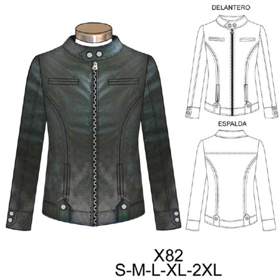 Molde de Chaqueta ajustada cuerina con manga anatómica | X82 Molde de Chaqueta ajustada cuerina con manga anatómica | X82